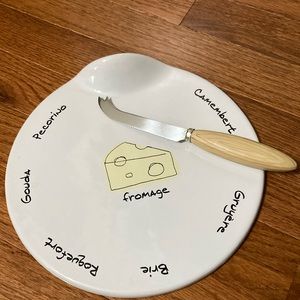 Stoneware CHEESE PLATE & KNIFE